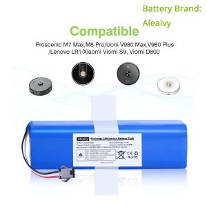 Aleaivy 14.4V Battery Pack 5200mAh For XiaoMi Lydsto R1 Viomi S9 Roidmi Eve Plus Rechargeable Li-ion Battery Robot Vacuum Cleaner